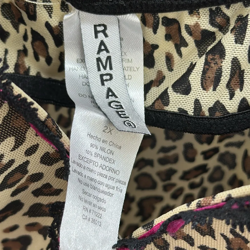 Vintage Y2K Rampage Semi Sheer Mesh Animal Print Cami Lingerie Top Womens 2X - Image 12