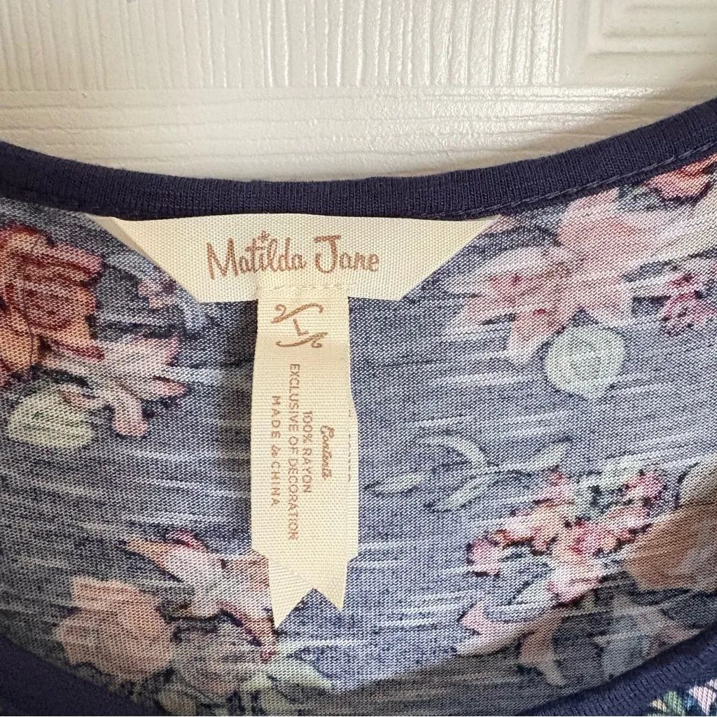 Matilda Jane Large Navy Fairy Floral Woodland Sprite Choose‎ Your Own Path Dress - Image 8
