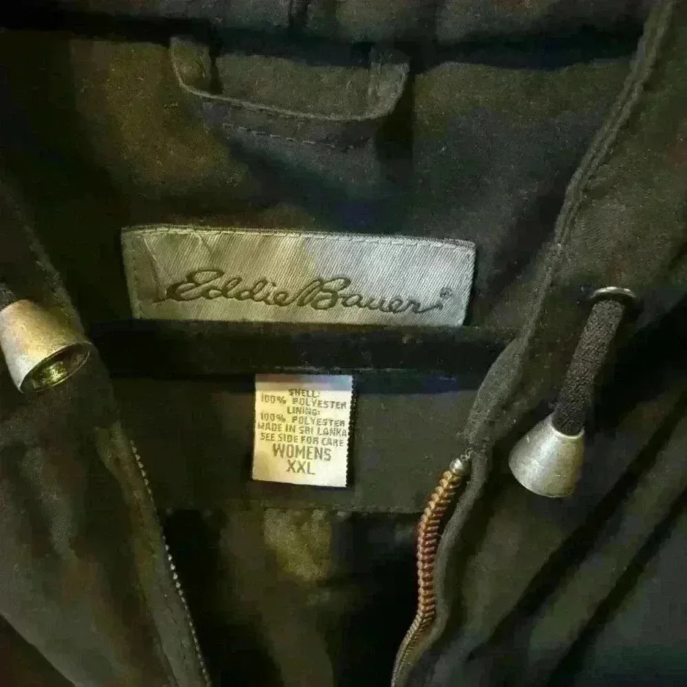 Women’s Eddie Bauer Black Hooded Light Weight Jacket Size XXL - Image 2