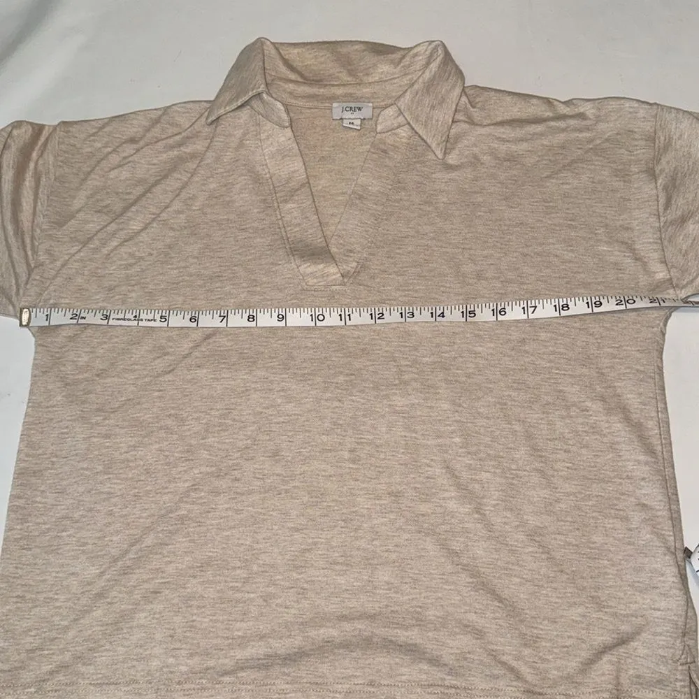 Women's JCrew Soft Terry Polo Top, Size Medium - Image 3