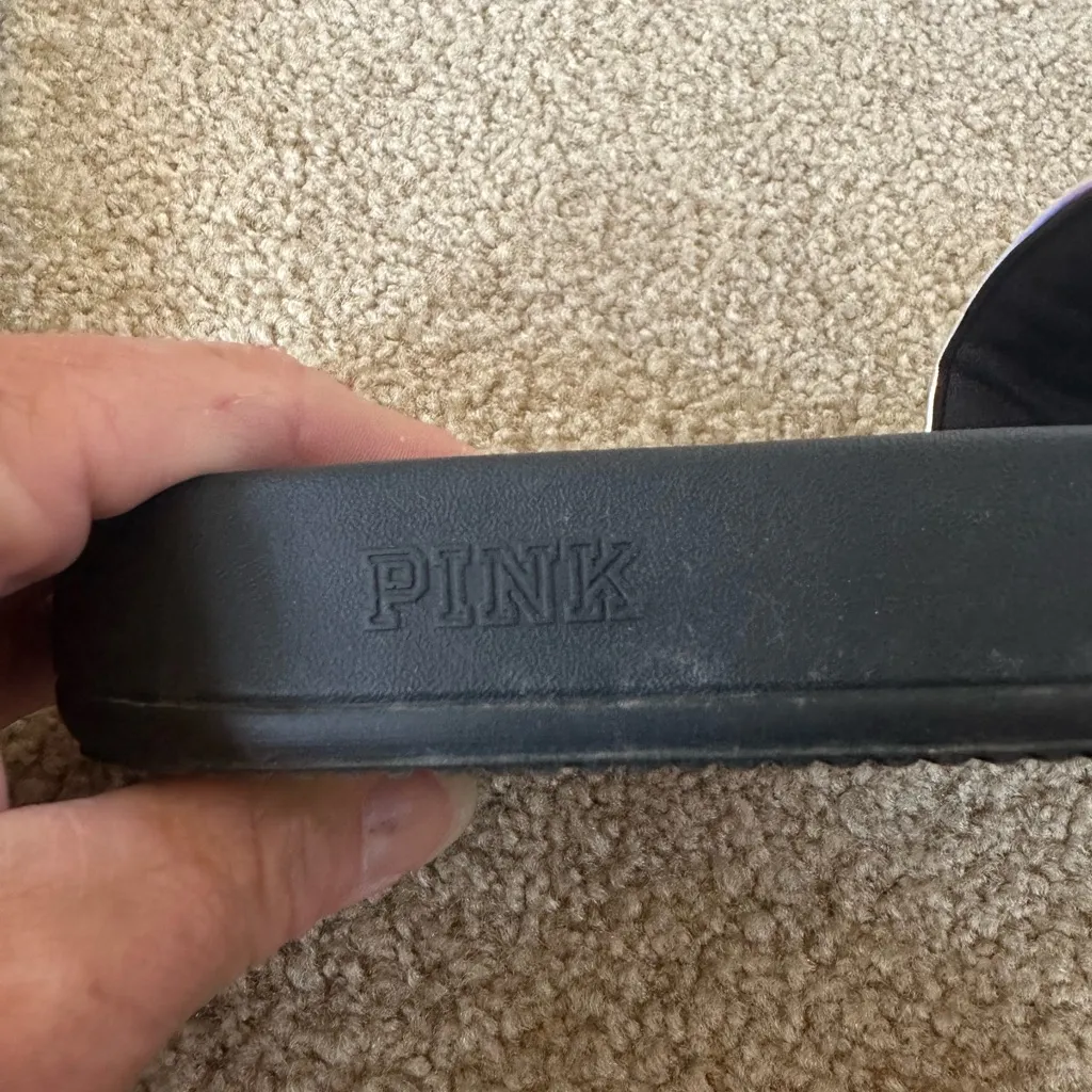 PINK Victoria's Secret Iridescent Black Sandals - Image 6