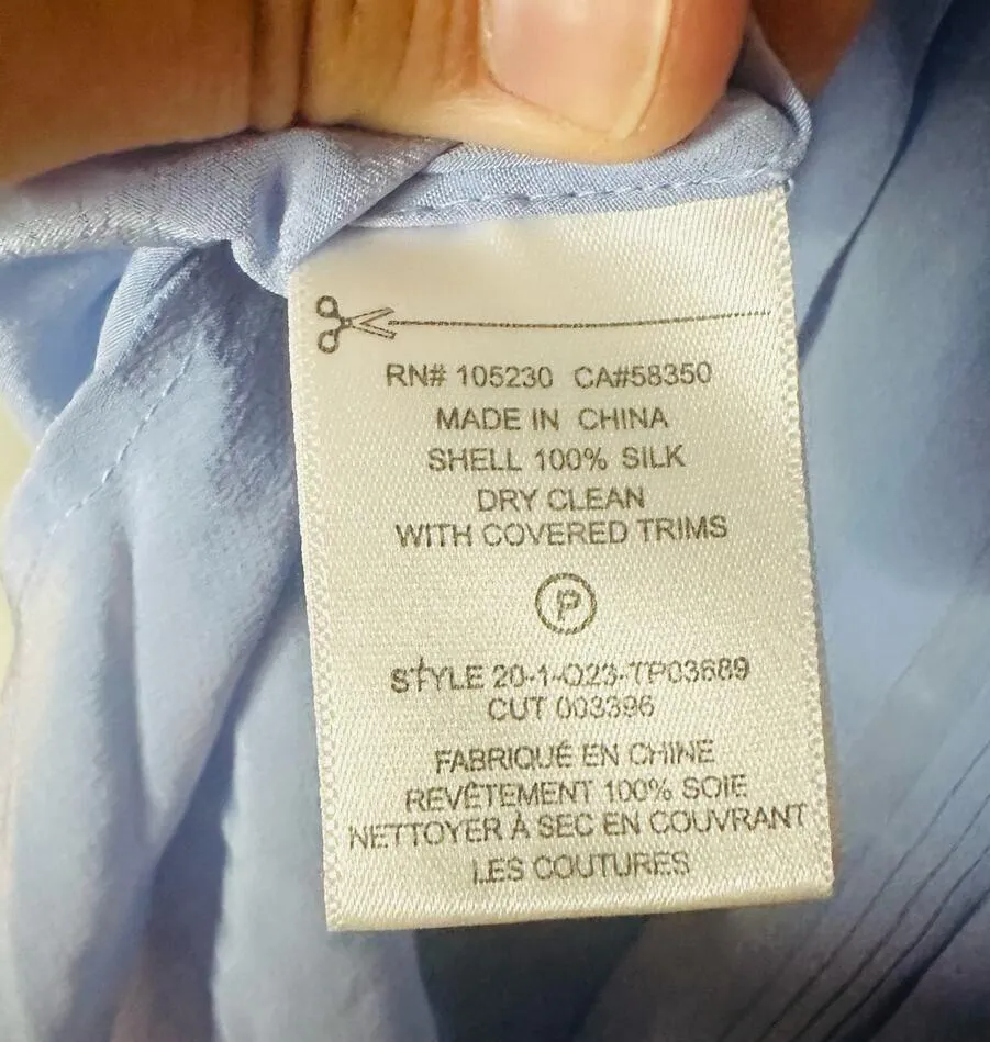 EQUIPMENT FEMME Amaury Silk Baby Blue Button Up Sleeveless Top Size Extra Small - Image 9