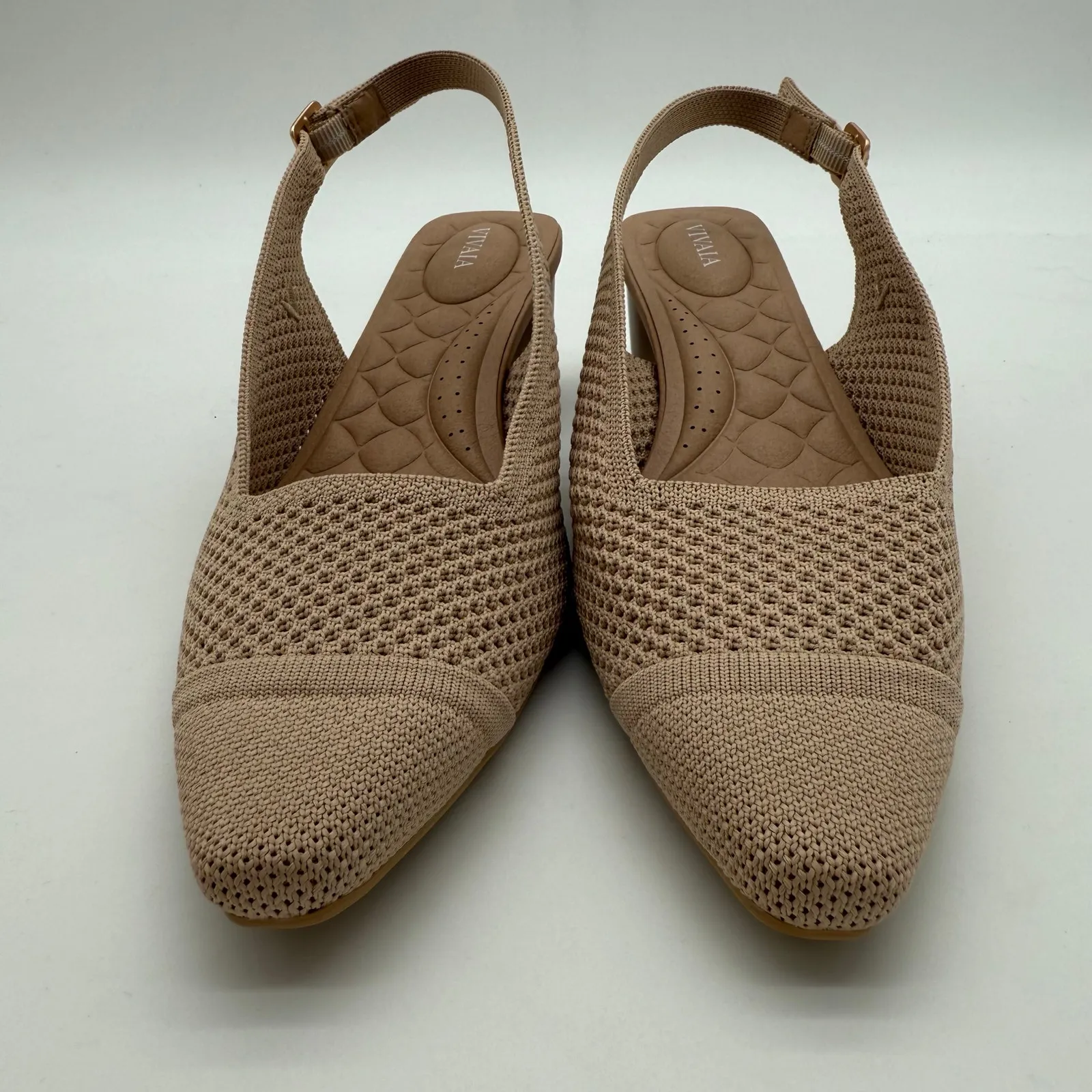 Vivaia Leah Pro Slingback Heel Comfort Old Money Minimalist Almond Sandals 9.5 - Image 5