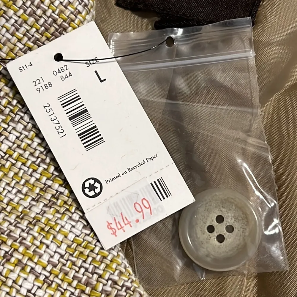 The Limited Collection large gold tan jacket textured with belt three buttons - Image 11