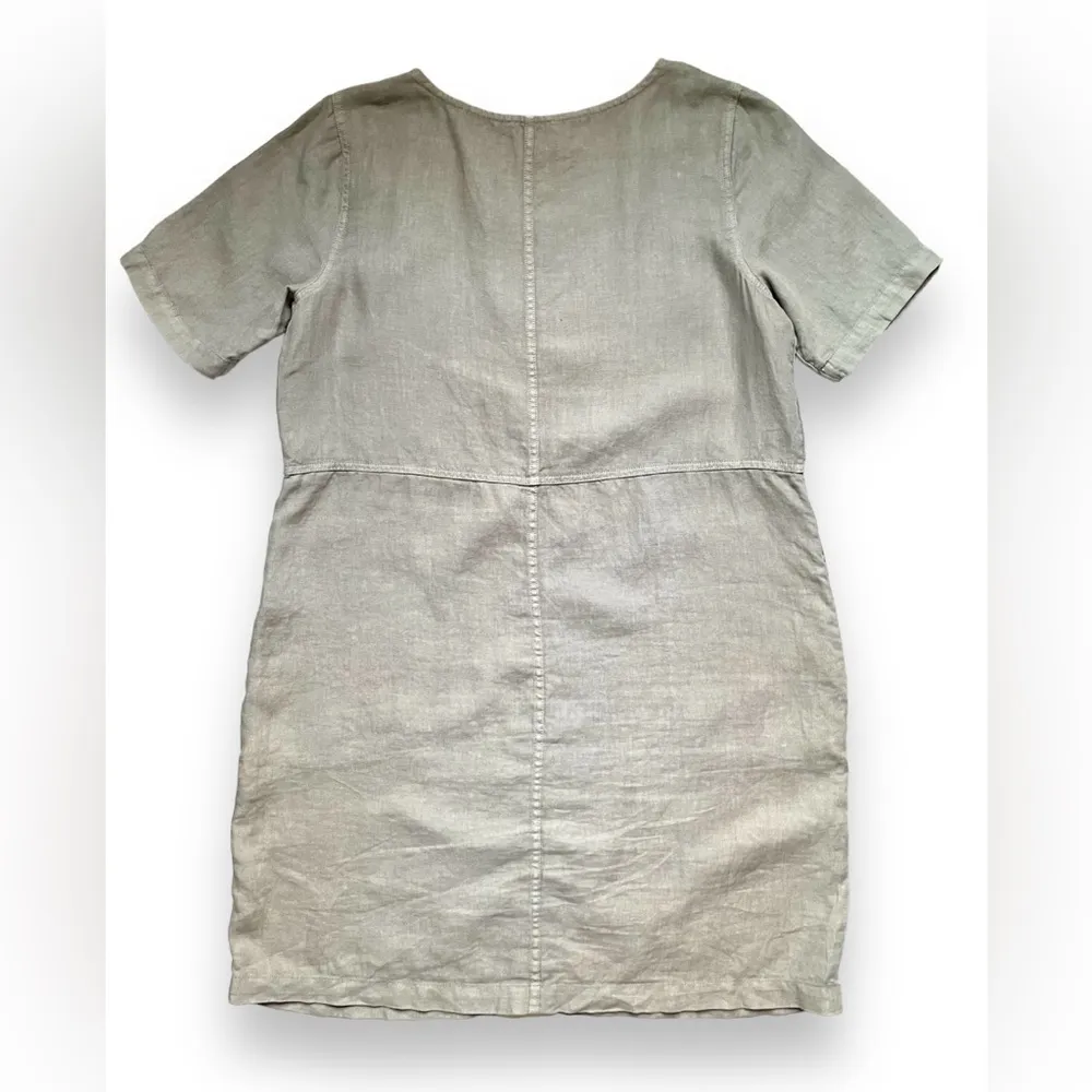 NWOT J. Jill Garment-Dyed Green Linen Shift Dress - Image 5