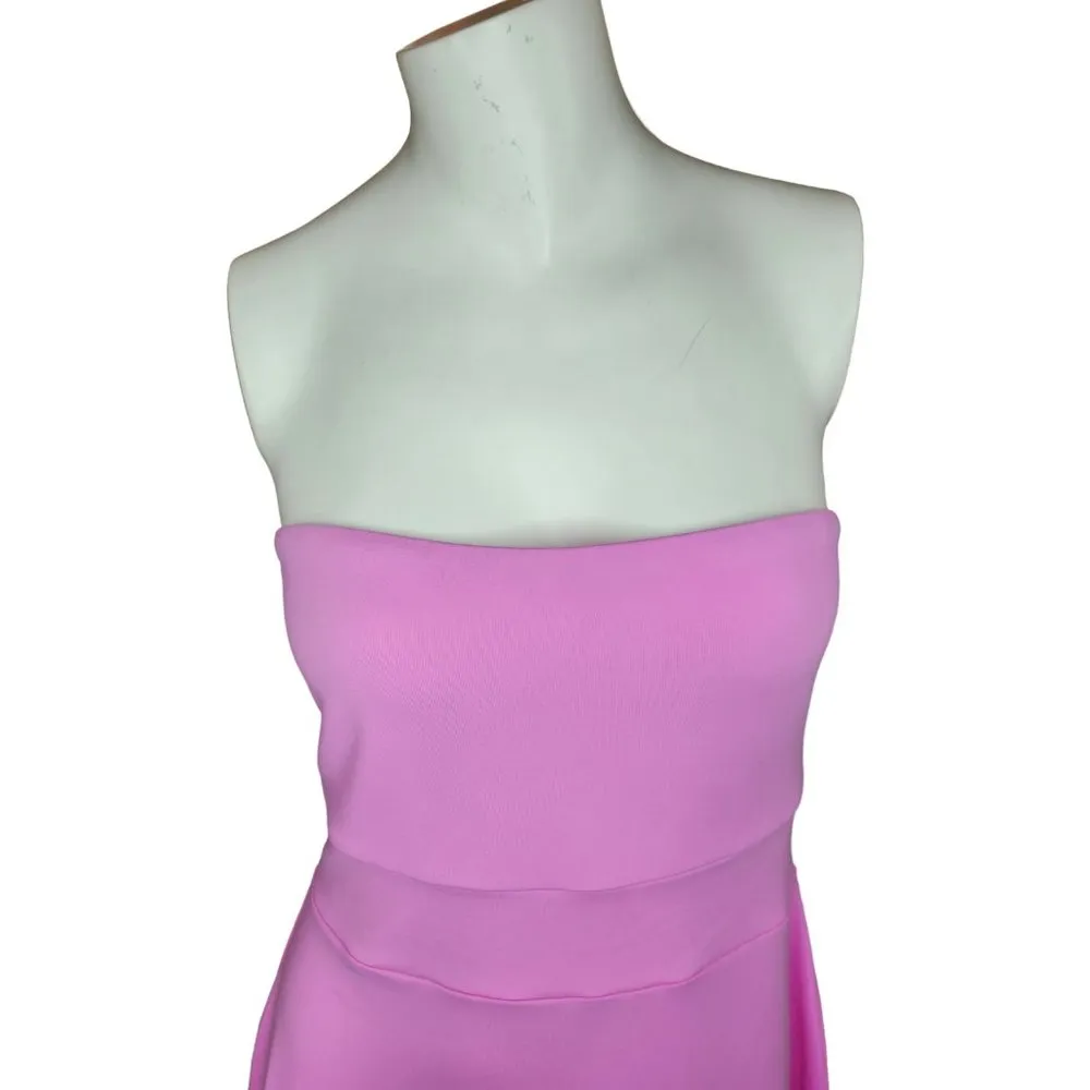 NWT Susana Monaco Womens XL Pink Rouge Sleeveless A-Line Midi Dress Keyhole Back - Image 14