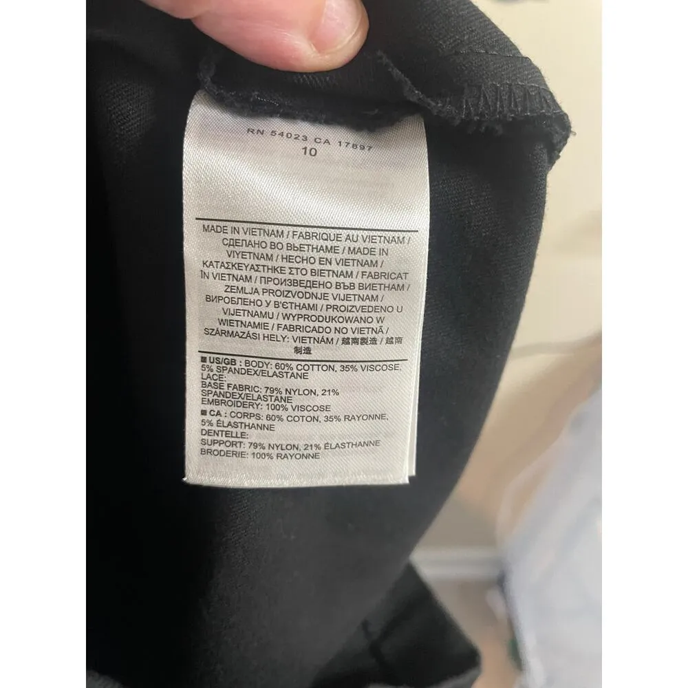 Roland Mouret for Banana Republic Black Sheath dress with lace. Size 10 - Image 14