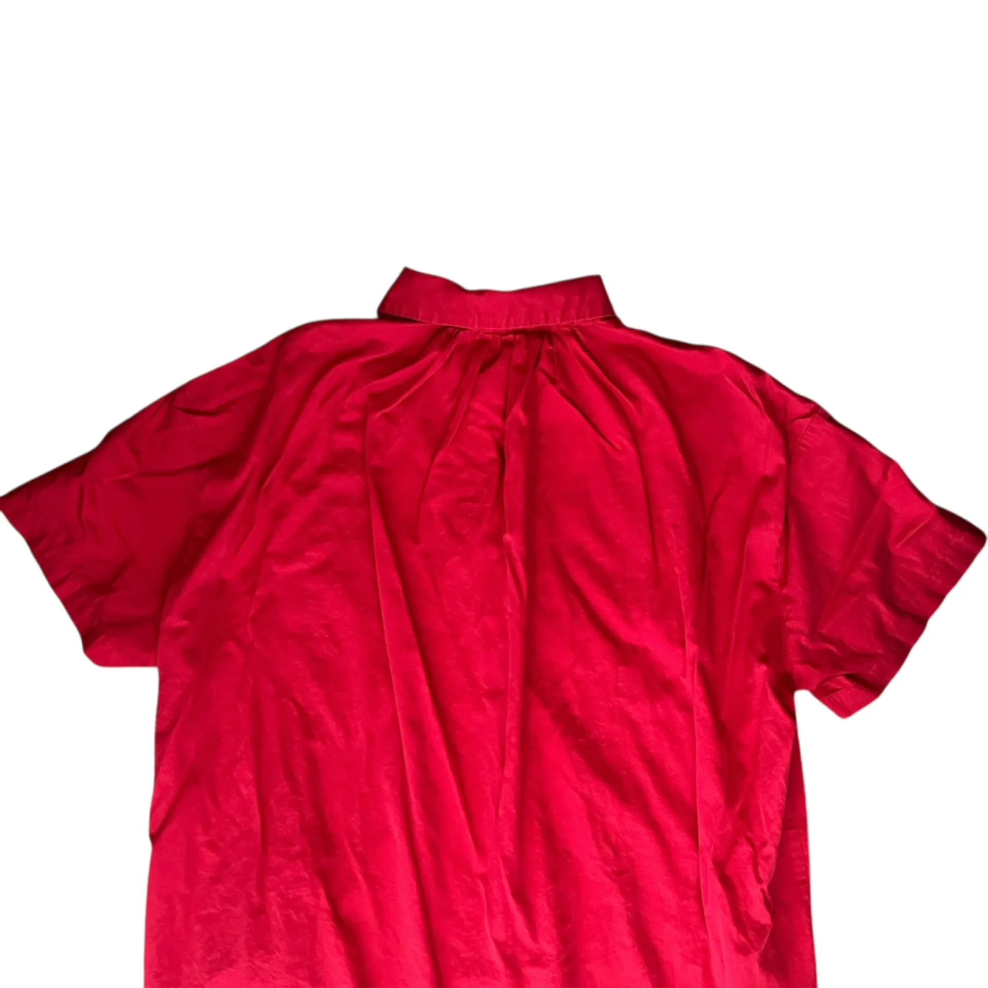 Tuckernuck Pommander Place Women’s Red Oakley Dress Gold Button Collared Mini - Image 9