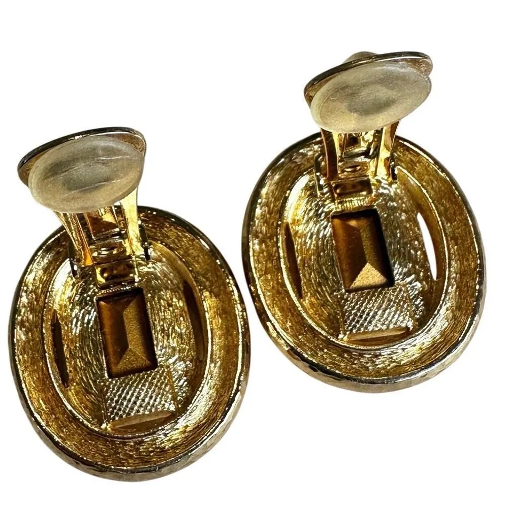 Vintage Christian Dior Amber Glass Clip - Image 4