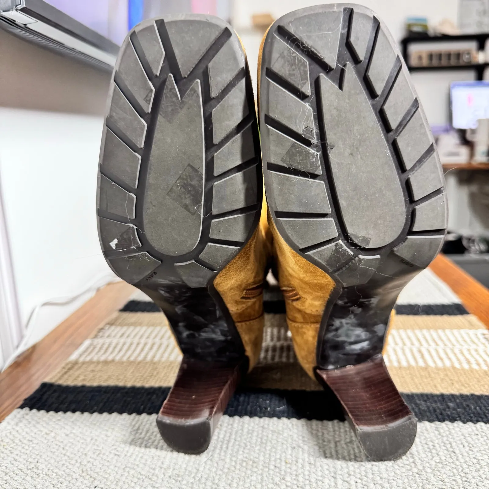 Plaginsa 90s Suede Leather Boot Women 8M Camel Brown Y2K Bratz Capsule Wardrobe Size 8 - Image 9