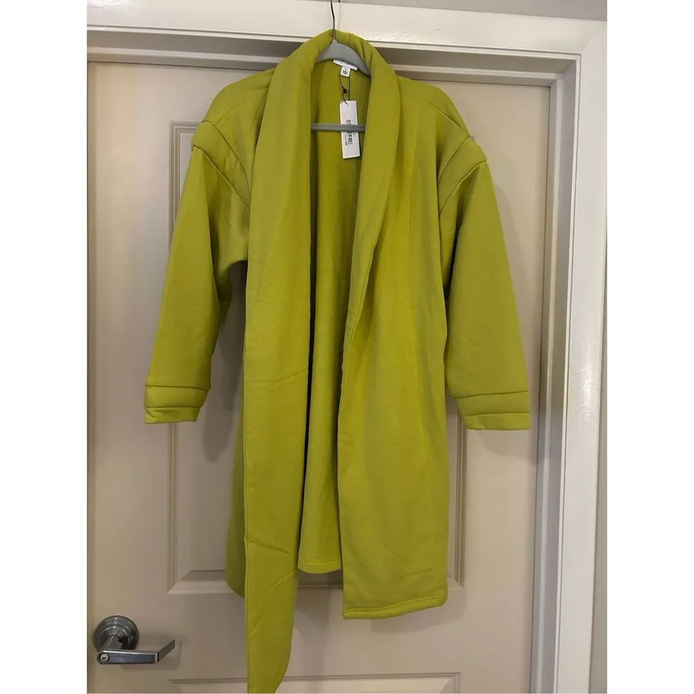 NEW TEREA Women's Alaina Wrap French Terry Jacket S NO BELT Green - Image 5