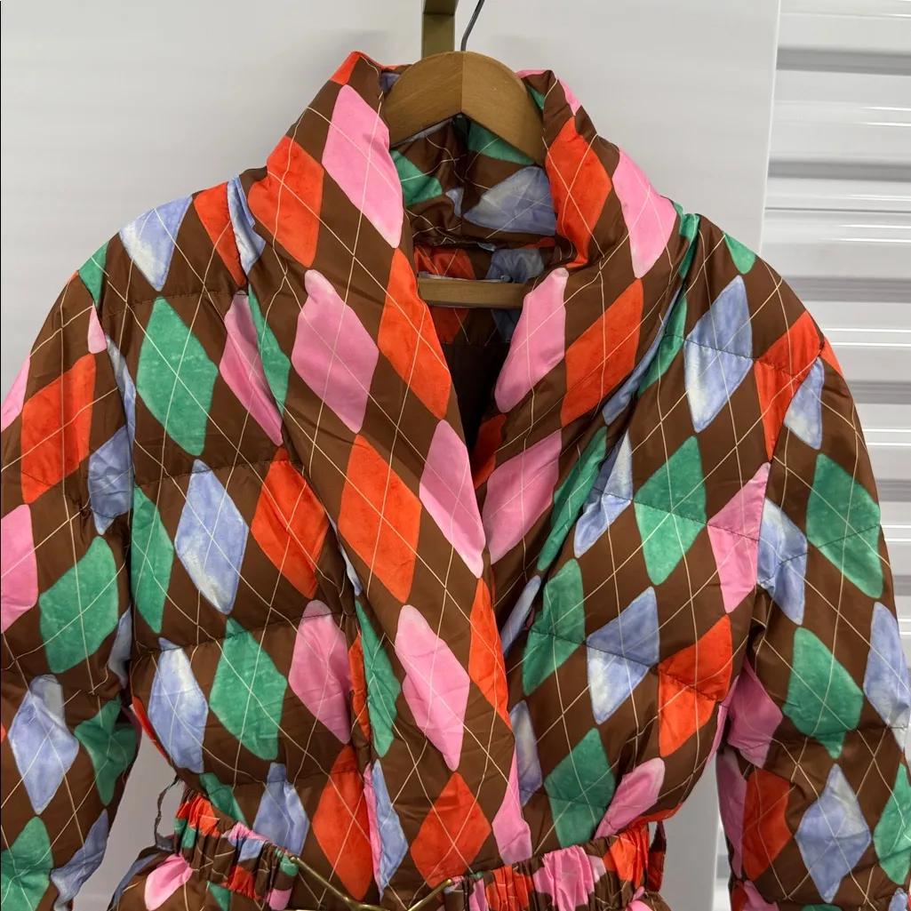 Rachel Antonoff Belted Puffer XS Orange - Image 6