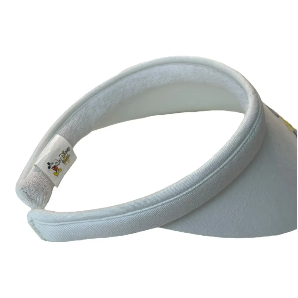 Vintage Walt Disney World Sun Visor Hat Mickey Mouse Rainbow White Cap Bounding - Image 10