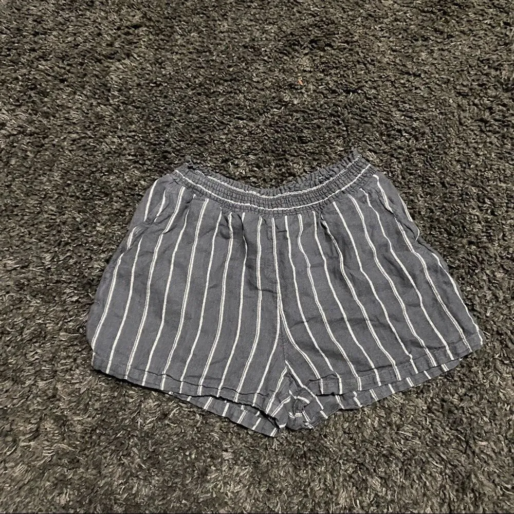 Universal Thread Grey and White Stripe Pull On Linen Shorts Size XS - Image 6