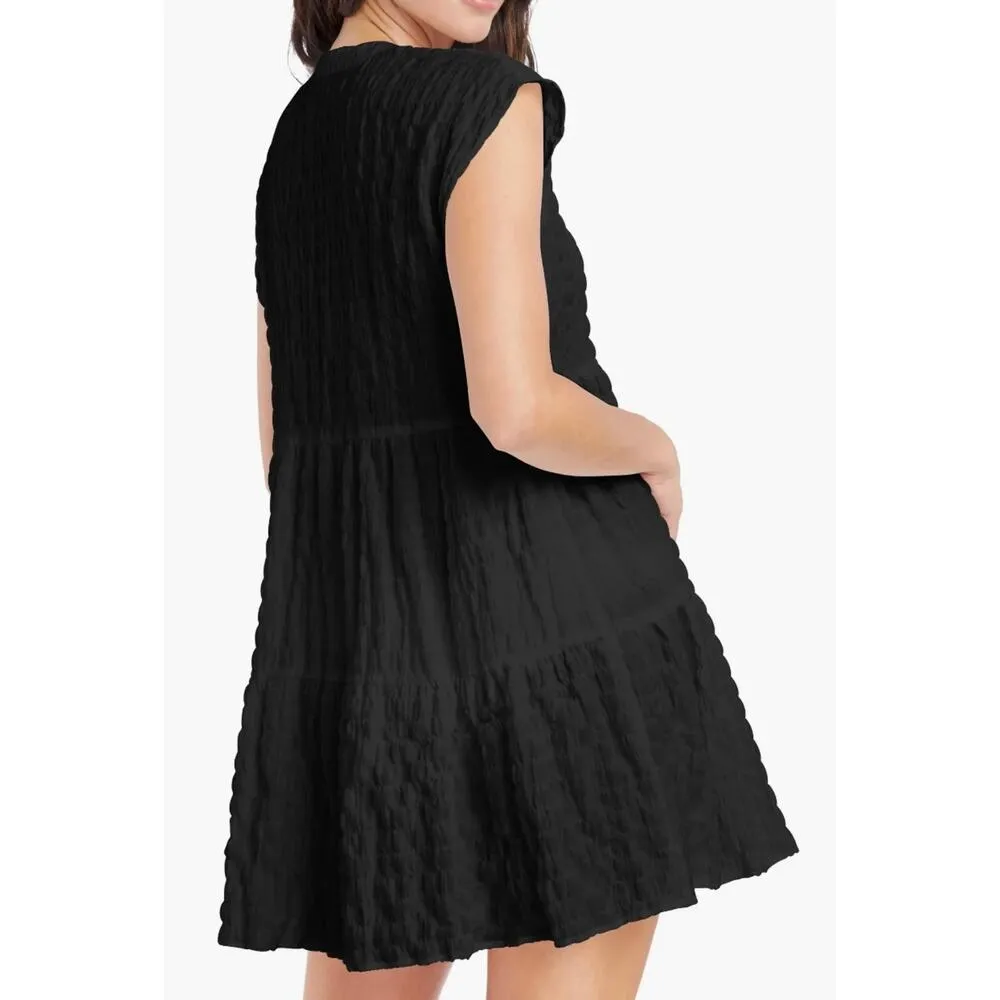 Robin Piccone Fiona Flouncy Black Cover-Up Dress - Size M - Image 2