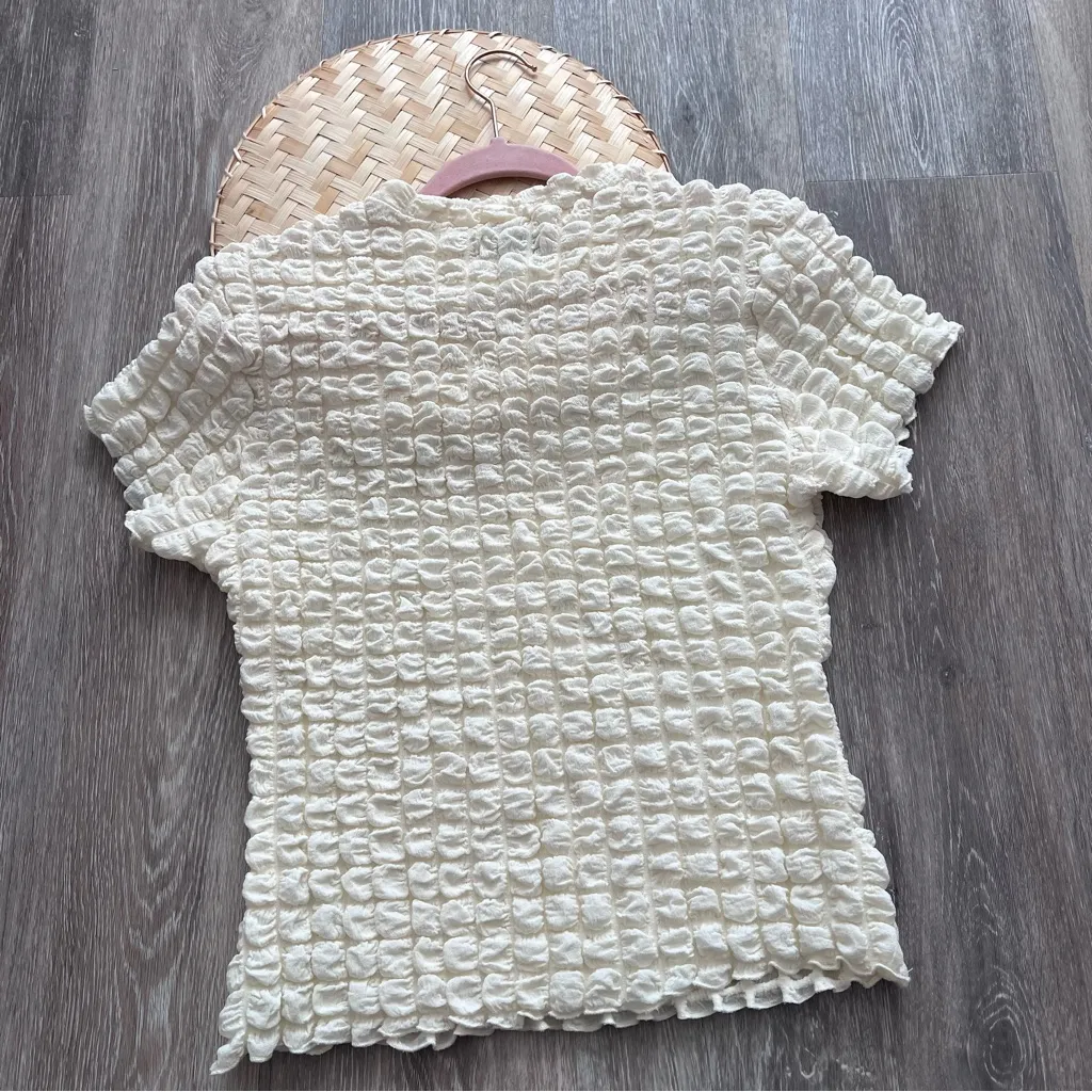 Topshop asos cream bubble‎ texture shirt - Image 7