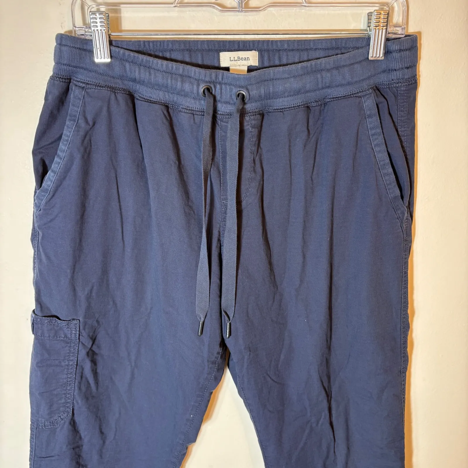 L.L. Bean Petite Navy Blue Cotton Blend Jogger Cargo Pants Small Size undefined - Image 2
