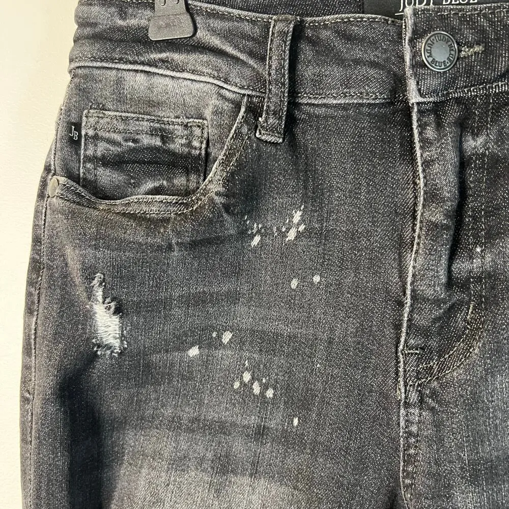 Judy Blue Women’s Black Distressed Boyfriend Fit Jeans Size 5 - Image 3