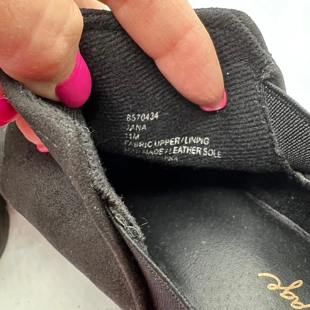 Crown Vintage Chelsea Size 11 Chunky Heel Ankle Boots Booties Black Slip On - Image 7