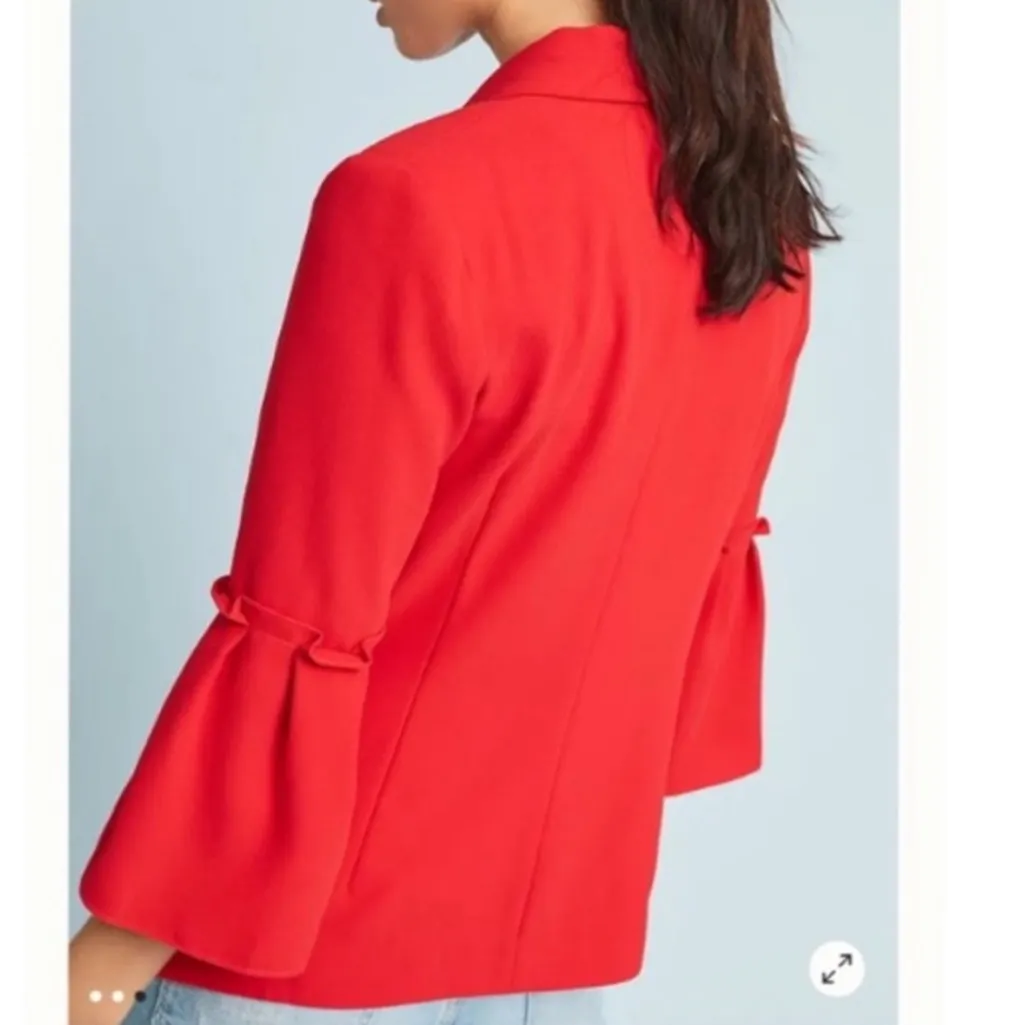 Greylin Red Blazer w/ Bell Sleeves from Anthropologie Size Small - Image 9
