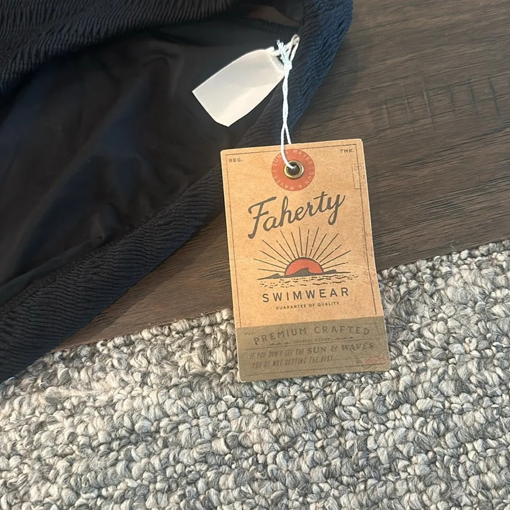 NWT Faherty Seascape Bikini Top and Bottom Sz L Black Size L - Image 2