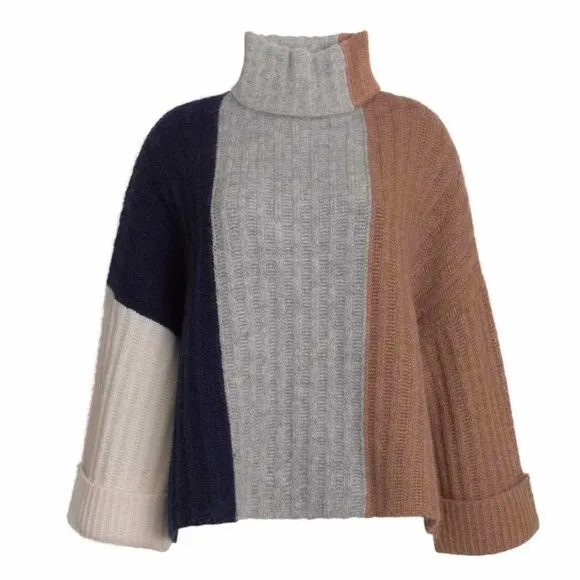 Eleven Six Talia Color Block Oversized Poncho Sweater Size M/L Size M - Image 1