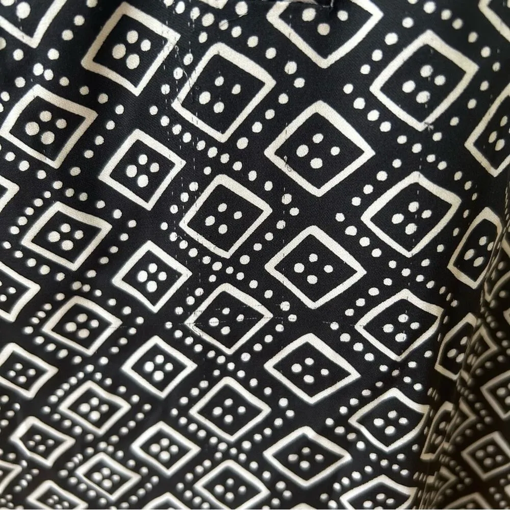 Diane Von Furstenburg Silk Black & White Flutter Hem Shirt Dress-Small Flaw - Image 5