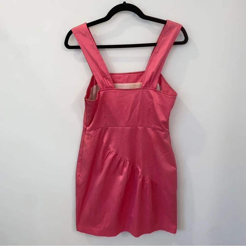 Anthropologie Walter Baker Pink Basket Weave Woven Texture Mini Dress Size Small - Image 3