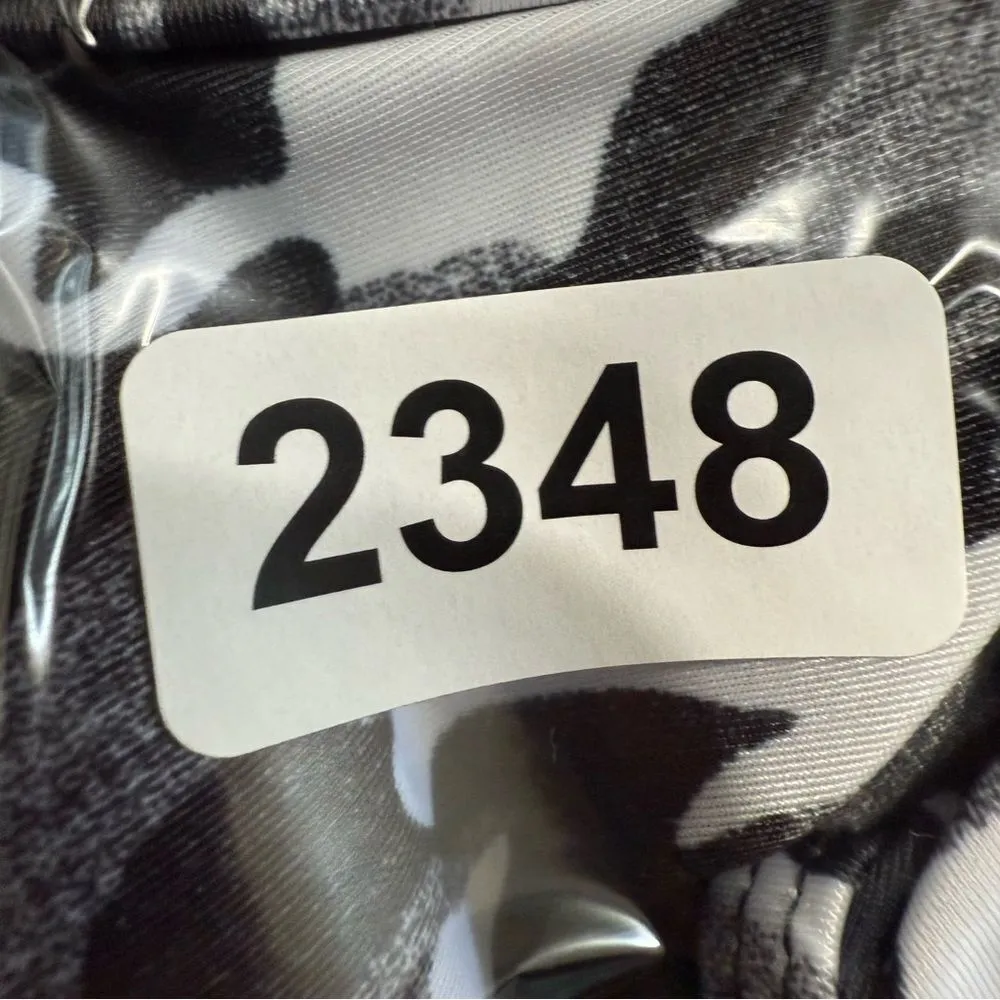 Gray and Black Crop Swim Top with Cut - Image 4