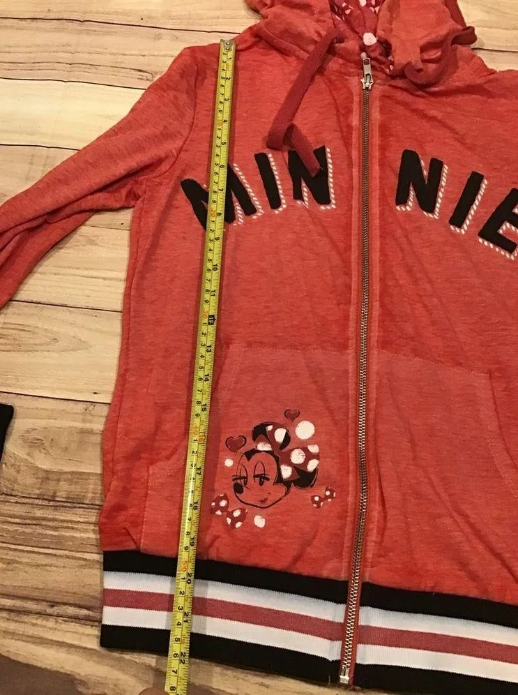 Disney parks zip up hooded light weight jacket & pants set Minnie Mouse size XS - Image 4