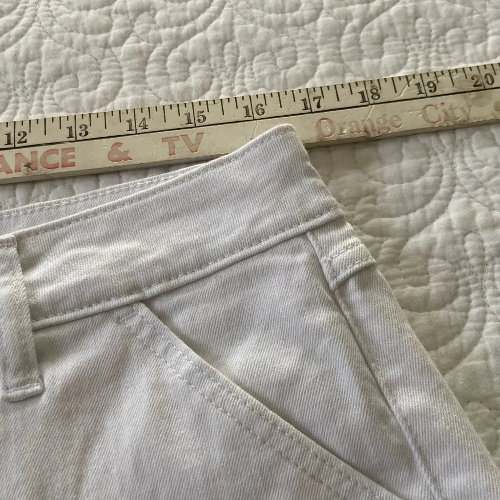 Scoop Wide Leg Denim Bermudas Streetwear, Minimalist, Resort, Old Money, Coastal White Size 10 - Image 12