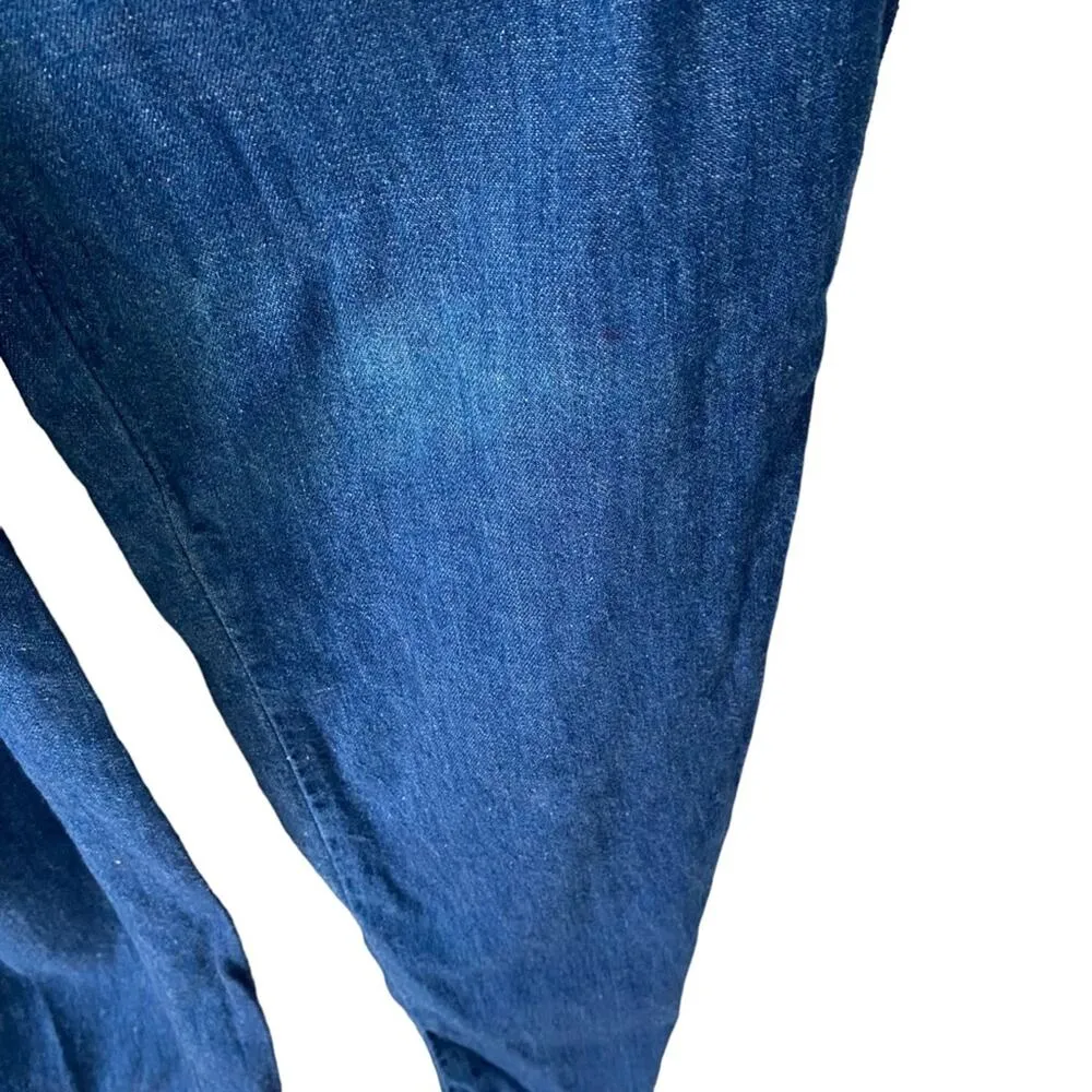 Landlubber Vintage Iconic 70s Denim Jean Bib Overalls disco size small Blue - Image 3