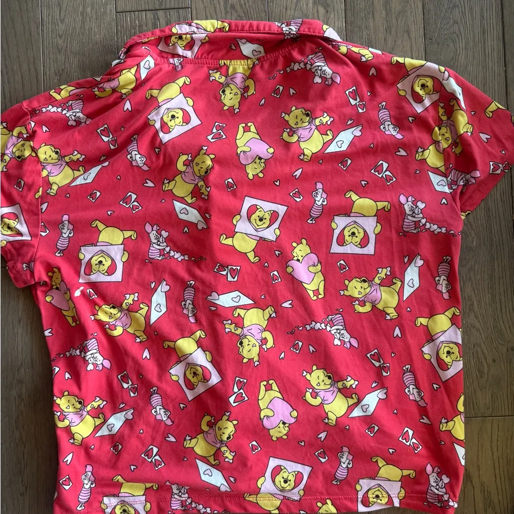 Disney Red Ladies Winnie the Pooh Print Pajamas Set XS - FITS LIKE A SMALL - Image 8