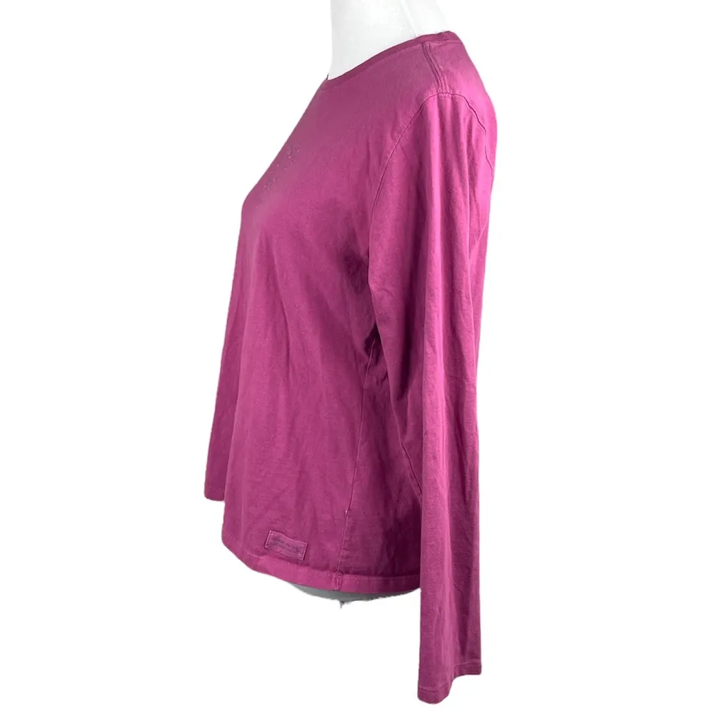 Life is Good Christmas Lights Heart Long Sleeve Shirt Purple Size Medium - Image 4