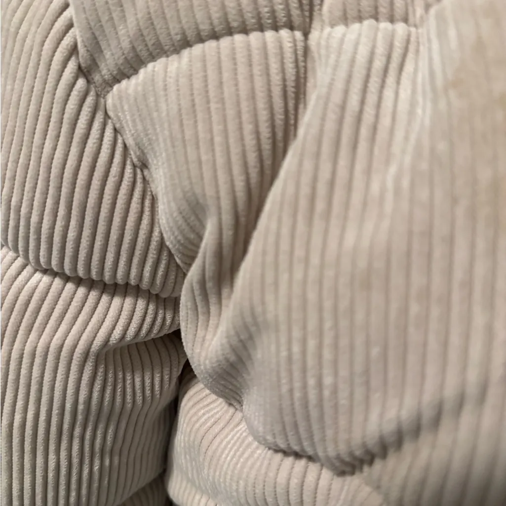 Ci Sono  Beige Corduroy Puffer Jacket - Image 5