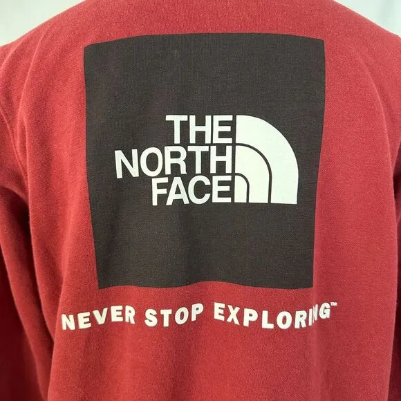The North Face Red Pullover Hoodie Never Stop Exploring Sweatshirt‎ Womens Small - Image 4