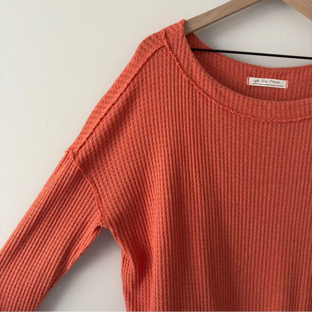 Free People We the Free North Shore Thermal Tunic Top Knit Sweater thumb holes M - Image 8