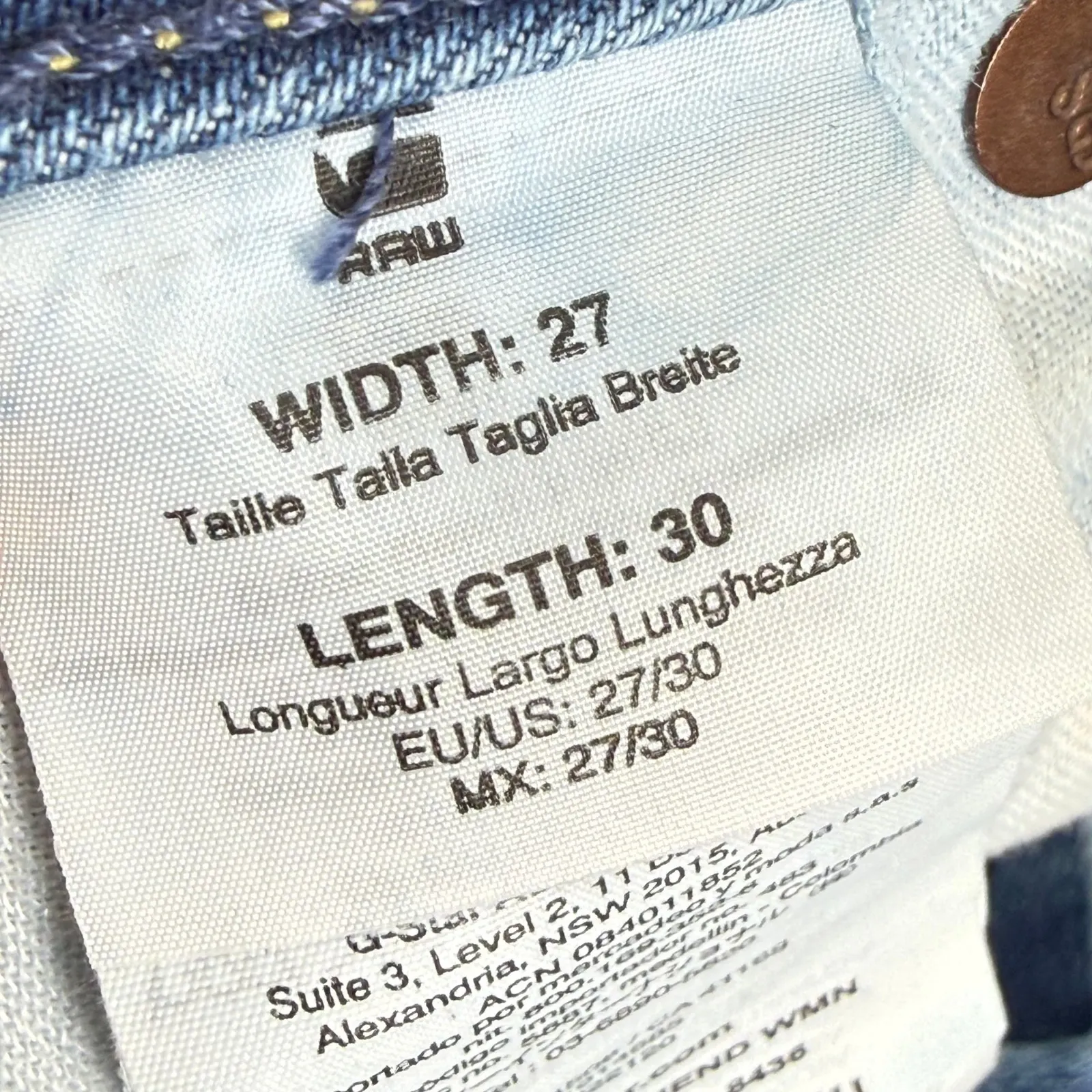 G Star Raw Kate Boyfriend Blue Wash Denim Jeans Straight Leg Pants Size 27 - Image 4