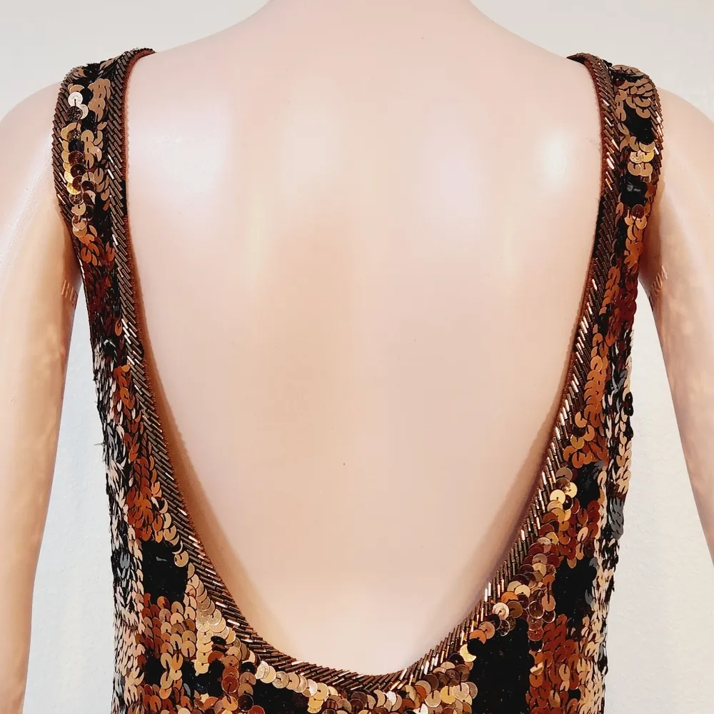 Cathy Hardwick Vintage Lambswool Handstitched Sequin Low Back Tank Dress… Size M - Image 7