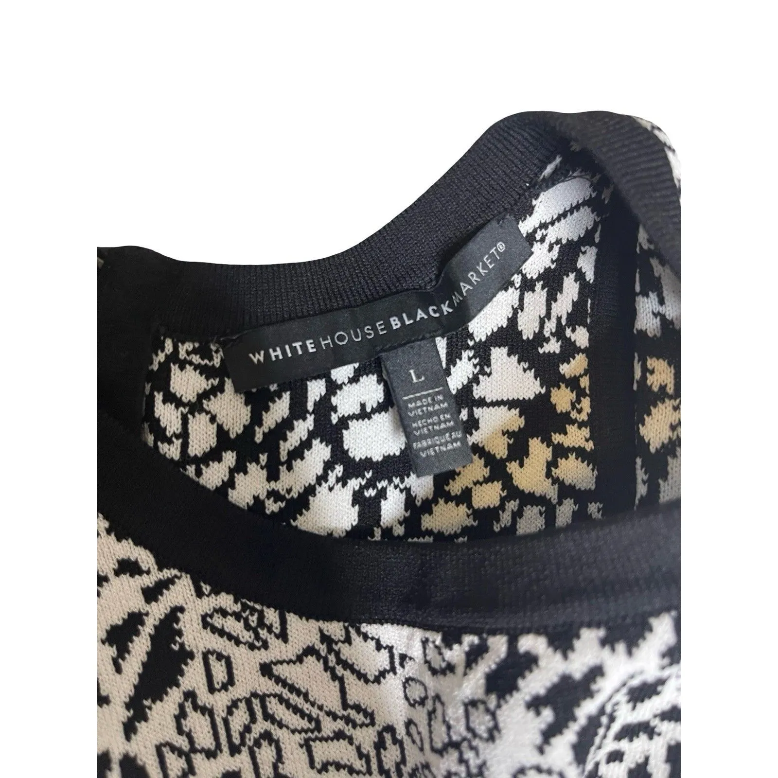 White House Black Market Women's Jacquard Halter Neck Sweater Vest Large - Image 3