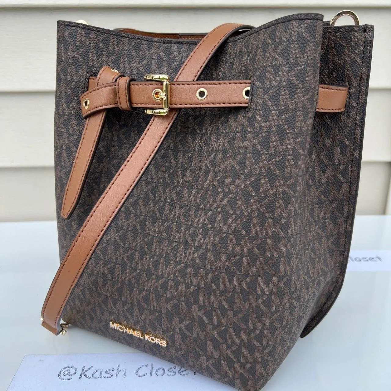 Michael Kors Brown Emilia Small Bucket Bag - Image 3