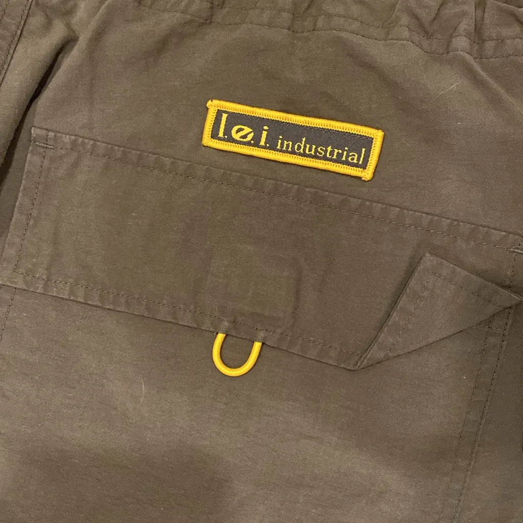 Y2k vintage L.E.I low rise baggy utility cargo pants olive green medium - Image 11