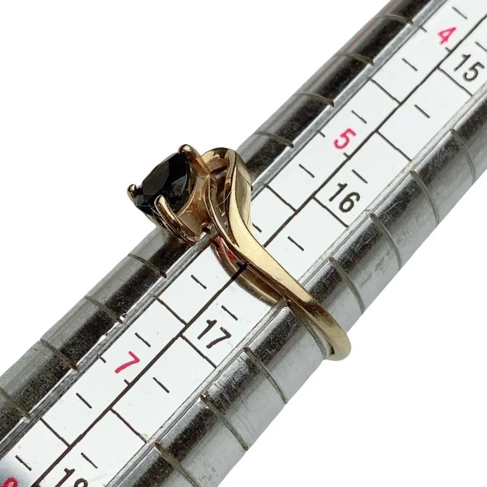 Women’s 14K Heart Blue Sapphire Yellow Gold Ring Sz 6 - Image 16