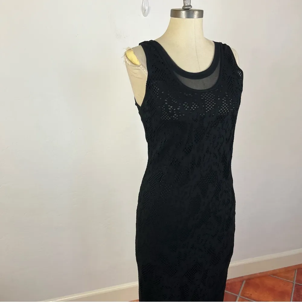 Fuzzi Black Lace Maxi Dress - Image 2
