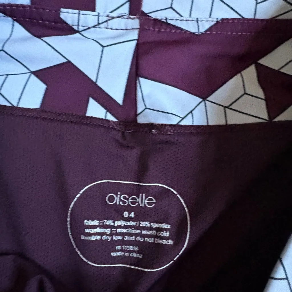 Oiselle Roga Short 4" Womens Athletic Running Burgundy Size 4 - Image 3