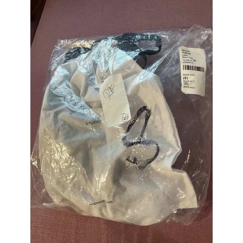 BLACK SUEDE STUDIO Cindy Sandals in White Leather 38 Womens High Heels Size 7 - Image 11