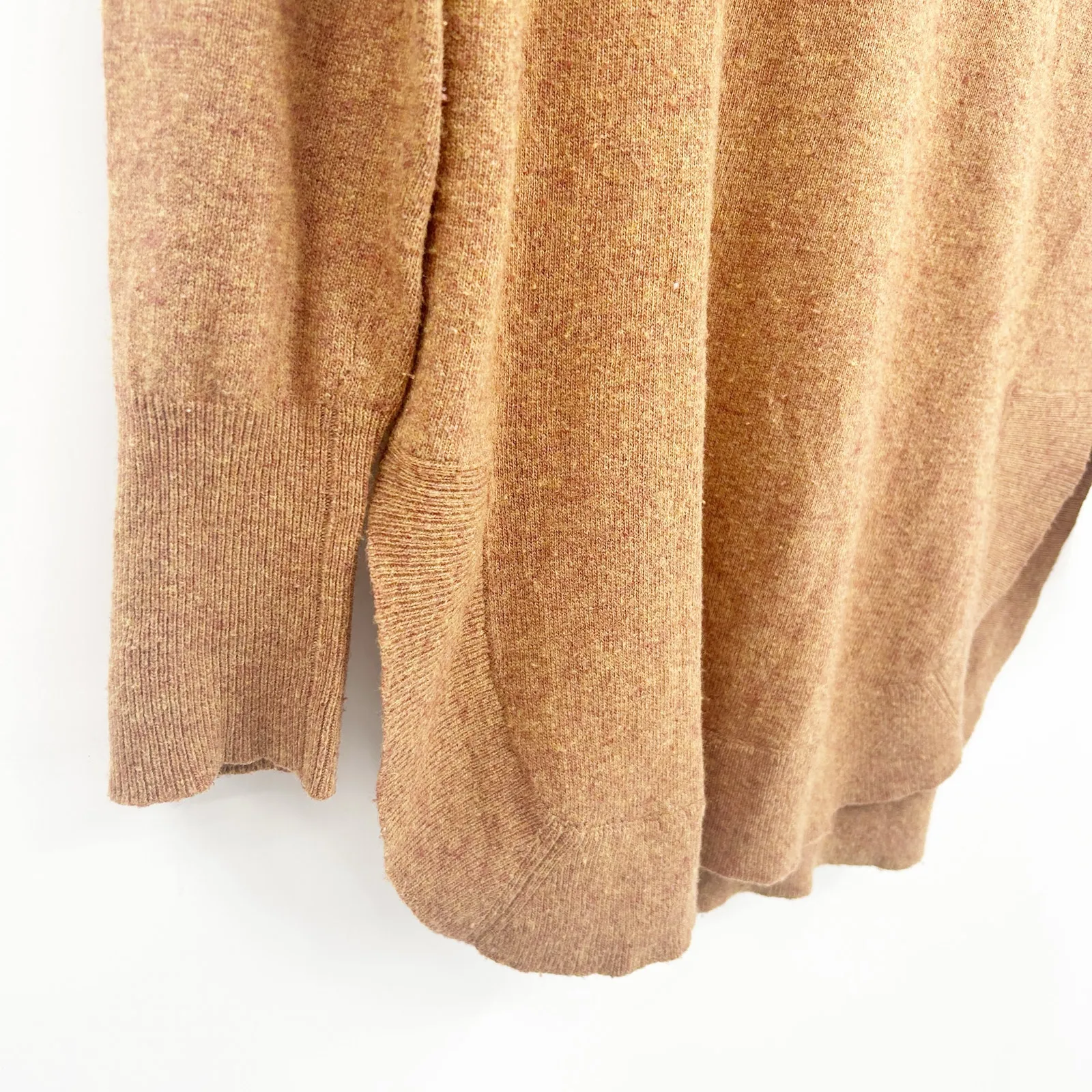 J. Crew Womens Fall Knit Merino Wool Blend Tunic Sweater Size XS Heather‎ Camel - Image 5