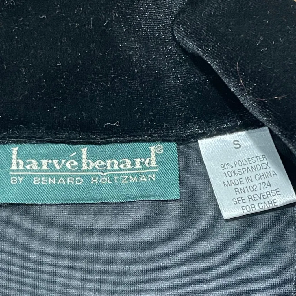 Vintage Harvé Benard Velvet Cardigan Top Women's Size Small Black Velour Buttons - Image 4