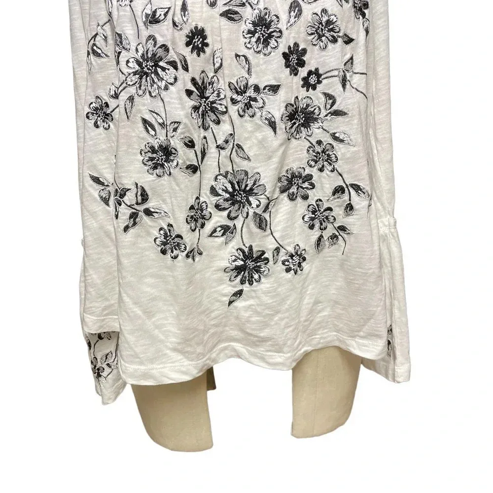 Anthropologie Annie Top Embroidered‎ Off The Shoulder Blouse White Size Large - Image 4