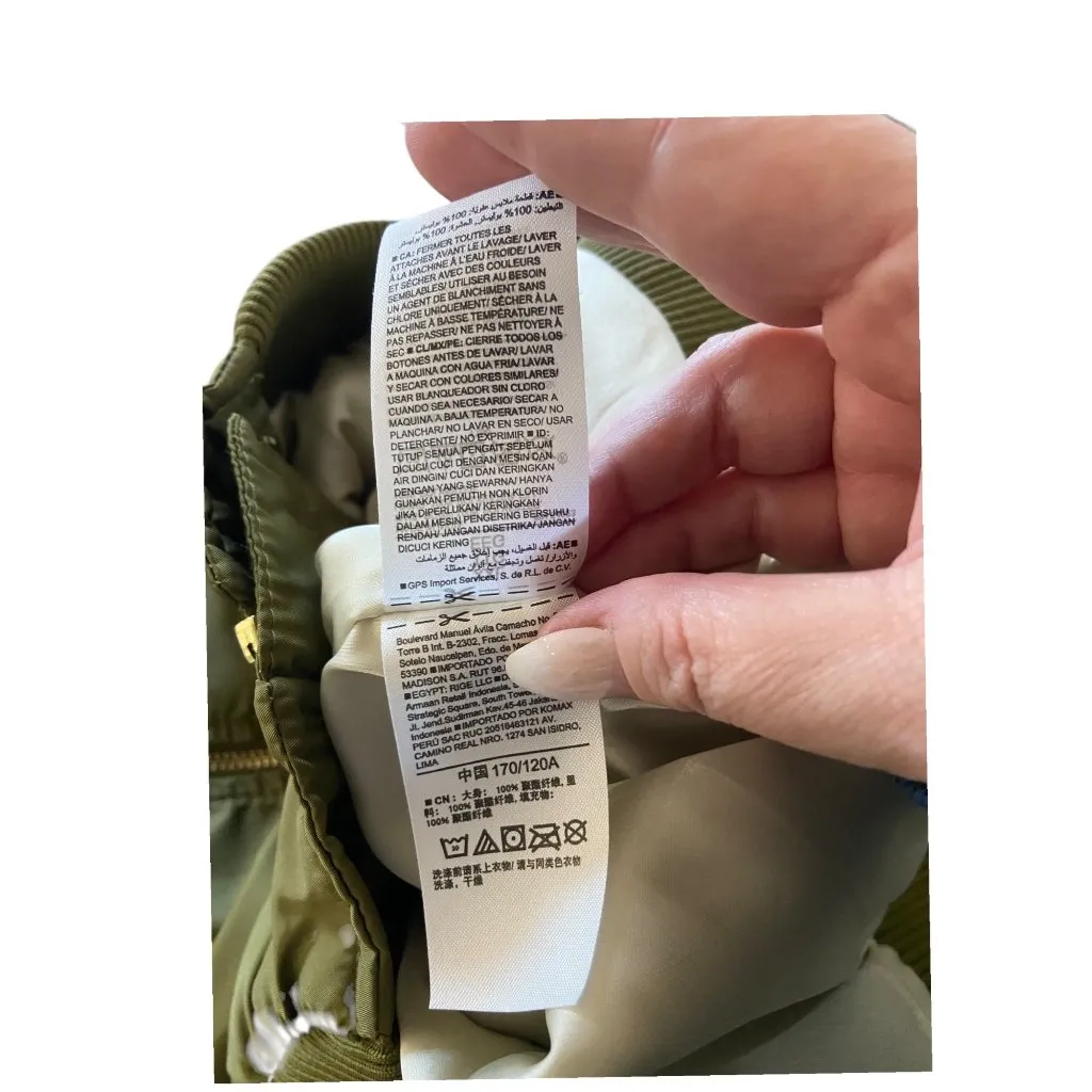 Old Navy Quilted Bomber Jacket Thyme Green Size XXL - Image 5